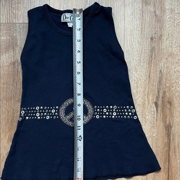 Dori Creations Navy Rhinestones Peace Sign Design Kids Tank Top Size 3 - Picture 13 of 14
